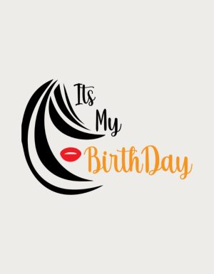 It's My Birthday glam mug design - flat print artwork shown on a plain background