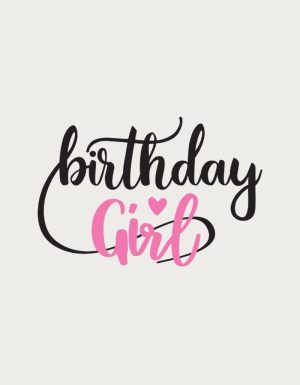 Birthday Girl script design - flat print artwork for the birthday mug