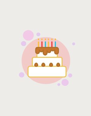 Birthday Cake design - flat print artwork for the birthday mug