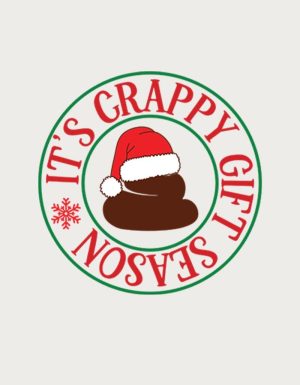 Crappy Gift Season Christmas mug design - flat print artwork shown on a plain background