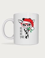 Christmas mug - giraffe in Santa hat and glasses design