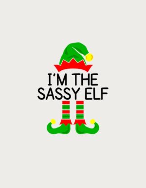 I'm The Sassy Elf design - flat print artwork for the funny Christmas mug