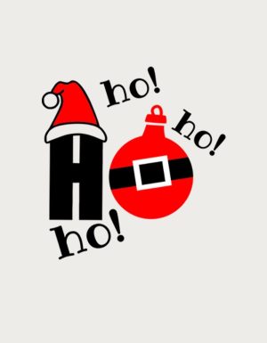 Ho Ho Ho Santa bauble mug design - flat print artwork shown on a plain background