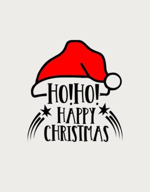 Ho Ho Happy Christmas Santa hat design - flat print artwork for the Christmas mug