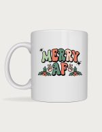 Funny christmas mug - Merry AF retro design