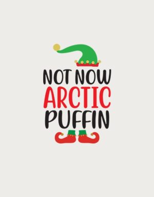 Not Now Arctic Puffin design - flat print artwork for the funny Christmas mug