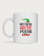 Funny christmas mug - Not Now Arctic Puffin design