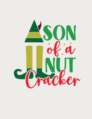 Son Of A Nutcracker elf mug design - flat print artwork shown on a plain background