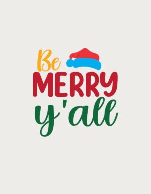Be Merry Y'all mug design - flat print artwork shown on a plain background