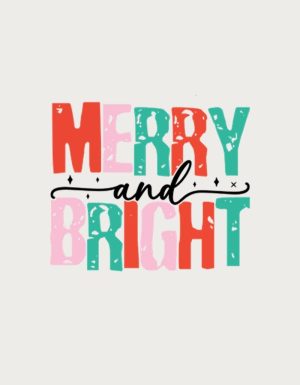 Merry And Bright mug design - flat print artwork shown on a plain background