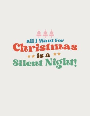 Silent Night Christmas mug design - flat print artwork shown on a plain background