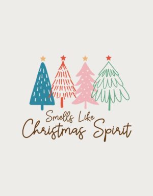Smells Like Christmas Spirit mug design - flat print artwork shown on a plain background