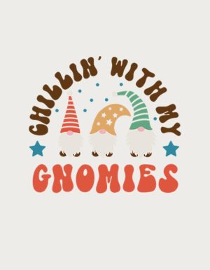 Chillin' With My Gnomies mug design - flat print artwork shown on a plain background