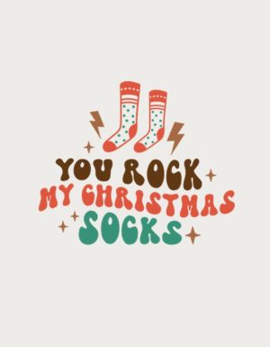 You Rock My Christmas Socks mug design - flat print artwork shown on a plain background