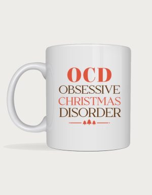 OCD Christmas serif mug
