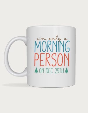 Christmas morning person mug