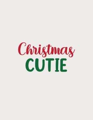Christmas Cutie script design - flat print artwork for the cute Christmas mug