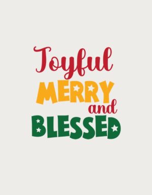 Joyful Merry And Blessed design - flat print artwork for the Christmas mug