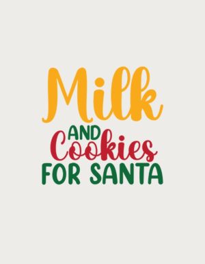 Milk And Cookies For Santa mug design - flat print artwork shown on a plain background