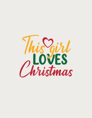 This Girl Loves Christmas mug design - flat print artwork shown on a plain background