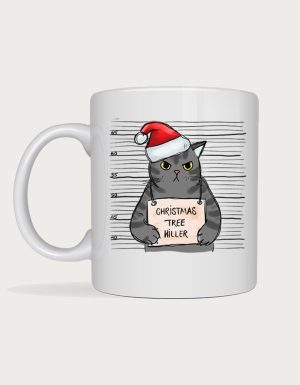 Christmas Tree Killer cat mug