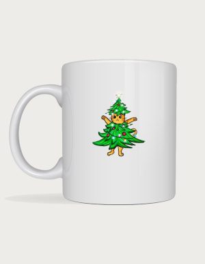 Christmas Tree cat mug