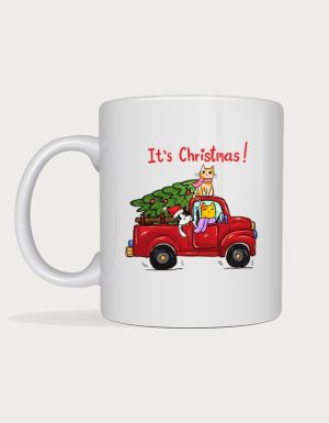 Christmas Cat Truck mug