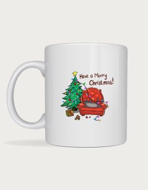 Lazy Cat Christmas mug