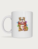 Christmas mug - bulldog wrapped in fairy lights