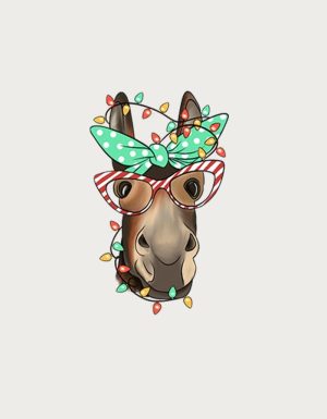 Christmas Mule mug design - flat print artwork shown on a plain background