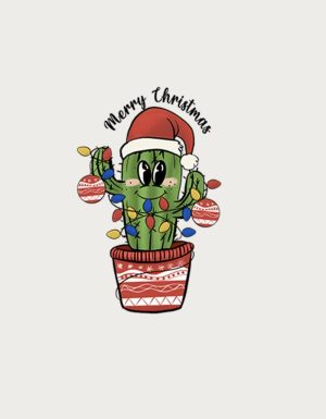 Christmas Cactus mug design - flat print artwork shown on a plain background