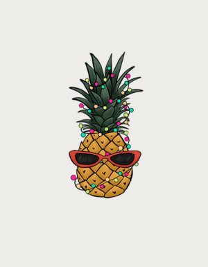 Christmas Pineapple mug design - flat print artwork shown on a plain background