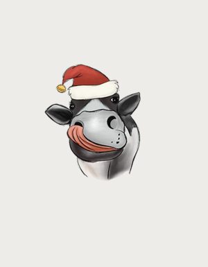 Christmas Moo cow mug design - flat print artwork shown on a plain background