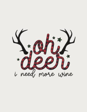 Oh Deer I Need More Wine mug design - flat print artwork shown on a plain background