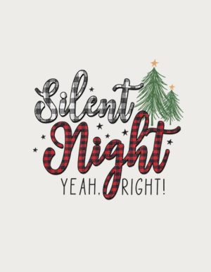 Silent Night Yeah Right mug design - flat print artwork shown on a plain background