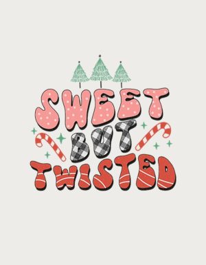 Sweet But Twisted design - flat print artwork for the funny Christmas mug