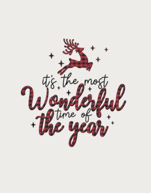 Wonderful Time reindeer mug design - flat print artwork shown on a plain background