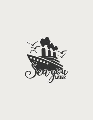 Sea You Later cruise ship design - flat print artwork for the travel mug