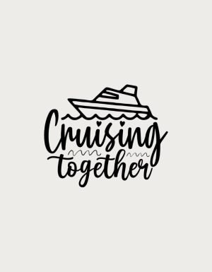 Cruising Together boat design - flat print artwork for the travel mug