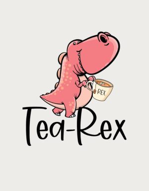 Tea-Rex dinosaur design - flat print artwork for the cute mug