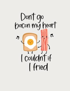 Don't Go Bacon My Heart mug design - flat print artwork shown on a plain background