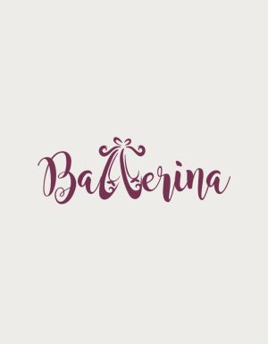 Elegant Ballerina script lettering - flat print artwork for the ballet mug