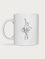 Ballerina mug - continuous line drawing en pointe
