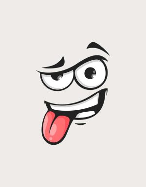 Cheeky Tongue playful wink - flat print artwork for the funny coffee mug