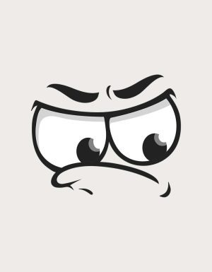 Smug Smirk judgemental expression - flat print artwork for the funny coffee mug