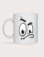 Funny face mug - Quizzical Eyebrow skeptical expression