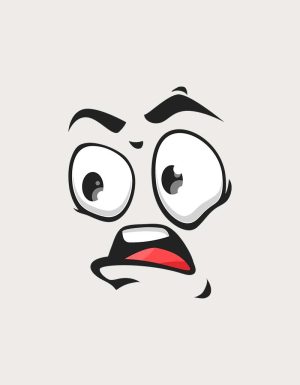 Shocked Expression surprised look - flat print artwork for the funny face mug