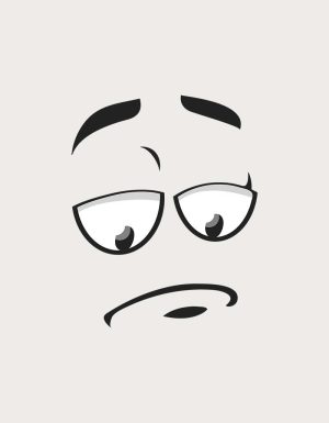 Unimpressed Gaze droopy expression - flat print artwork for the novelty mug