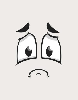 Blue Monday teary expression - flat print artwork for the funny face mug