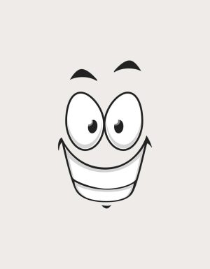 Grin And Bear It toothy grin - flat print artwork for the funny coffee mug